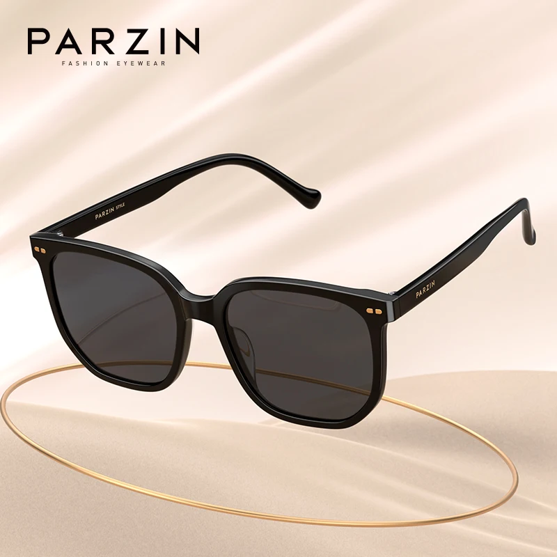 

PARZIN ретро солнцезащитные очки большая оправа анти-ультрафиолетовые черные солнцезащитные очки для мужчин и женщин фирменный дизайн парные...