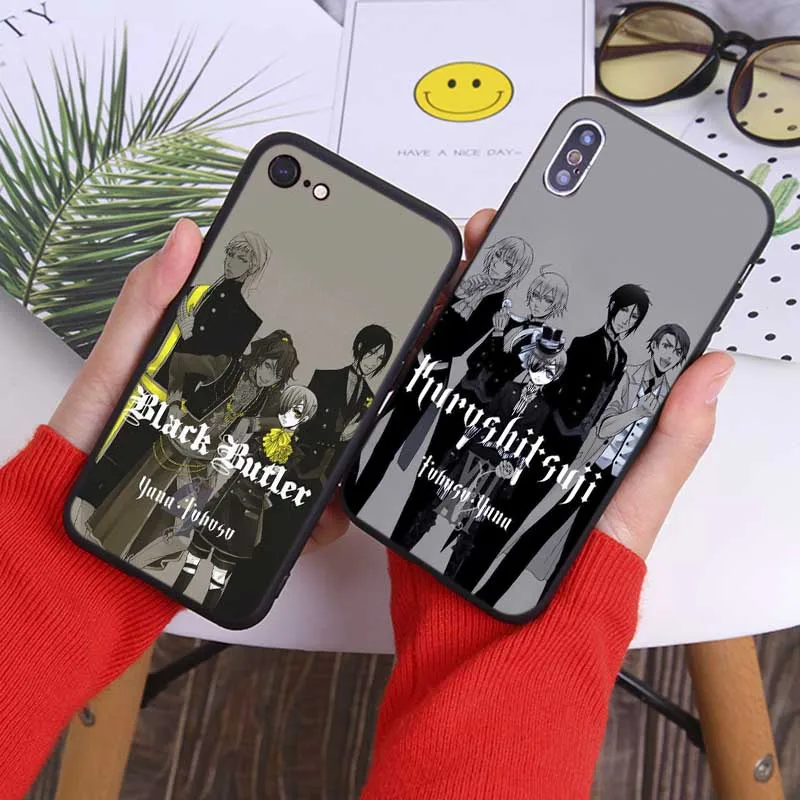 Black Butler Cover for iPhone 7 11 pro max XR X 6S 8 XS MAX 6 plus SE 5S Clear Soft Silicone Phone Case |
