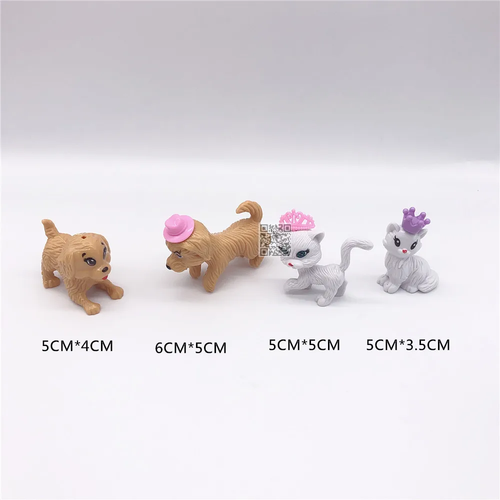 Барби принцесса куклы аксессуары милые кошки и собаки с клеткой для кошек +