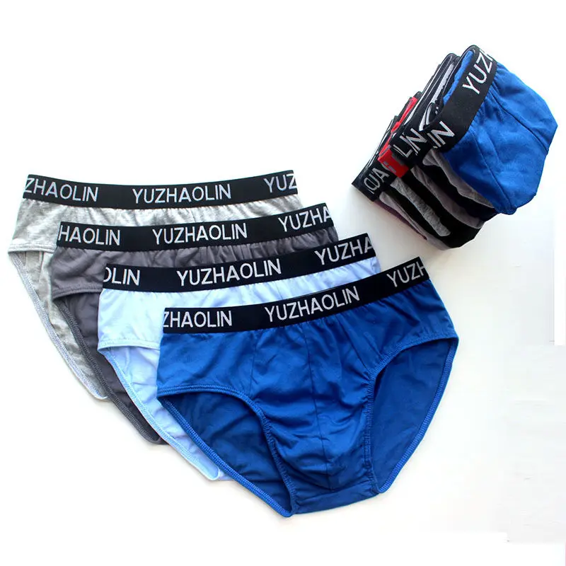 5PCS / LOT Cotton Mens Underwear Random Color Men's Underpants Comfortable Sexy Men's Briefs Breathable Plus Size Men Panties