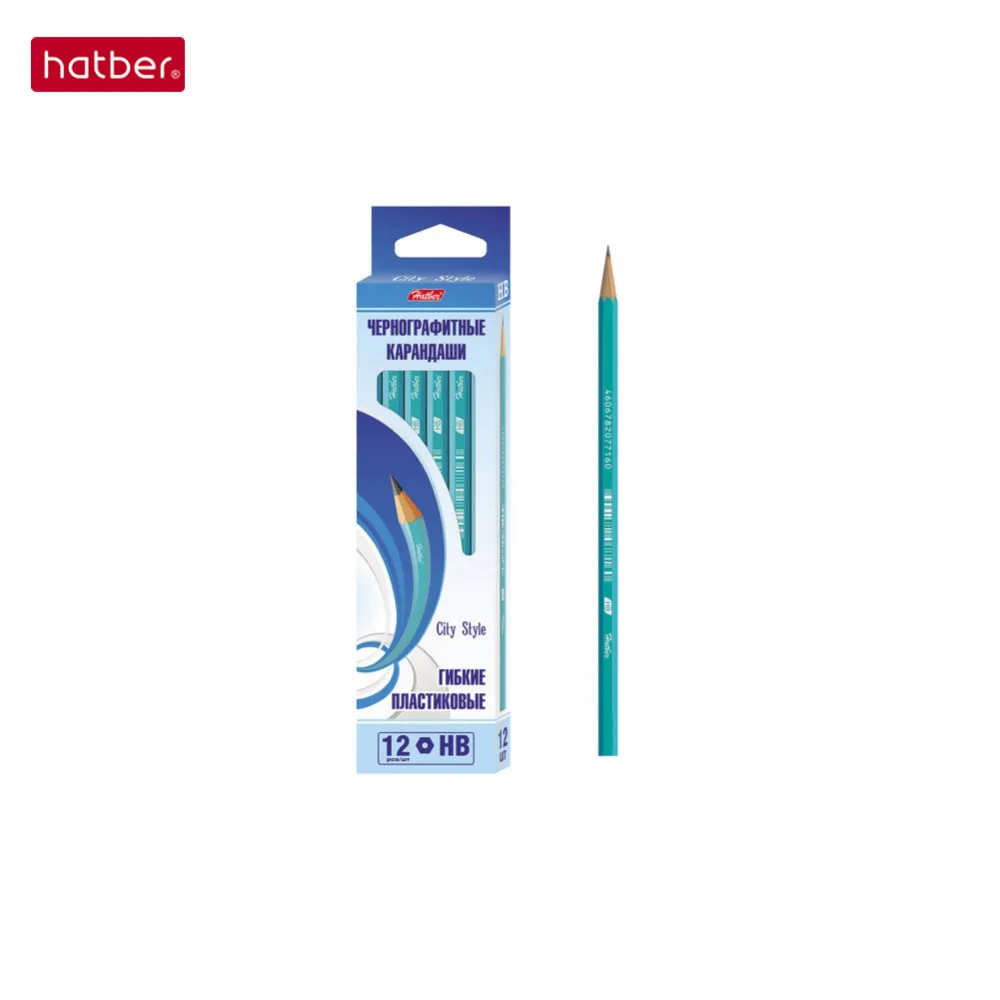 Карандаш чернографитный &quotCity Style&quot с заточкой пластиковый шестигранный 12 штук |
