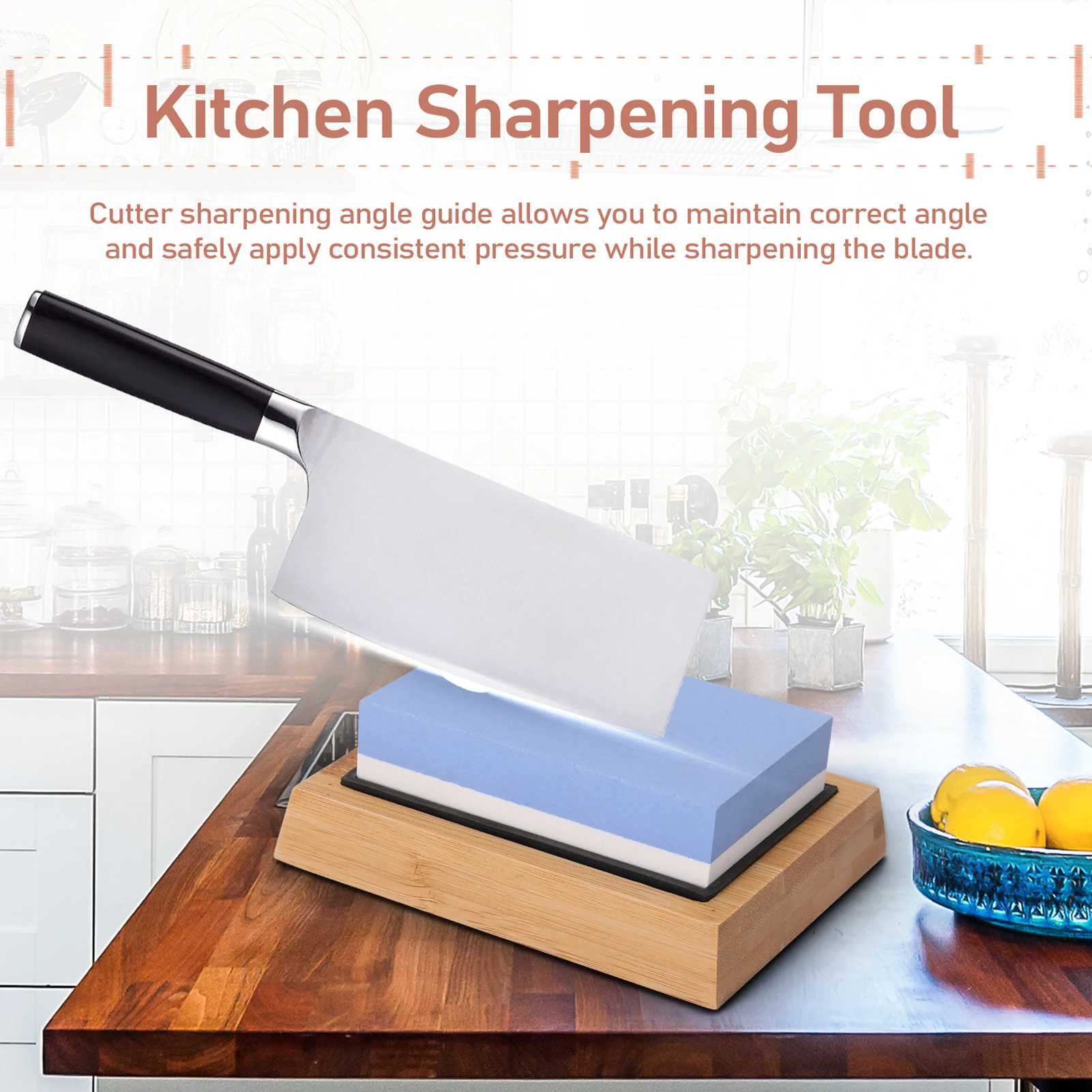 

Kitchen Knife Sharpener Portable Premium Whetstone Knife Sharpening Stone Home Cutter Sharpener Non Slip Base Cutter Sharpening