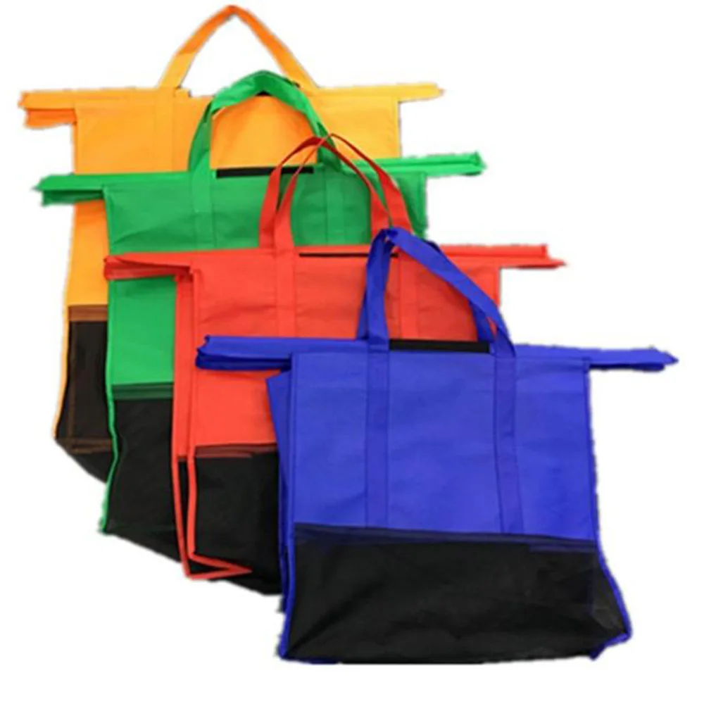

4Pcs/Set Shopping Bags Thicken Cart Trolley Supermarket Portable Foldable Reusable Grocery Shop Handbag Store Shopper