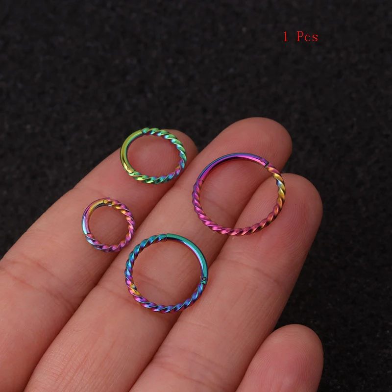 

1PC 6mm to 12mm 16g Stainless Steel Hinged Segment Clicker Ring Nose Septum Piercing Helix Cartilage Daith Twist Hoop