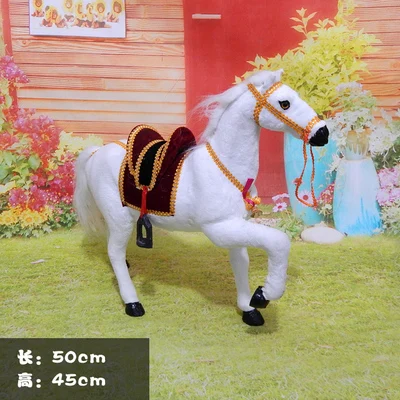Simulated animal horse model pony furnishings Children's toy desktop white doll Ornament | Дом и сад