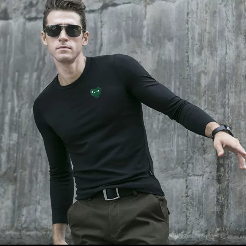 У меня есть глаза Мужская футболка штаны с изображением сердца вышивкой удобный