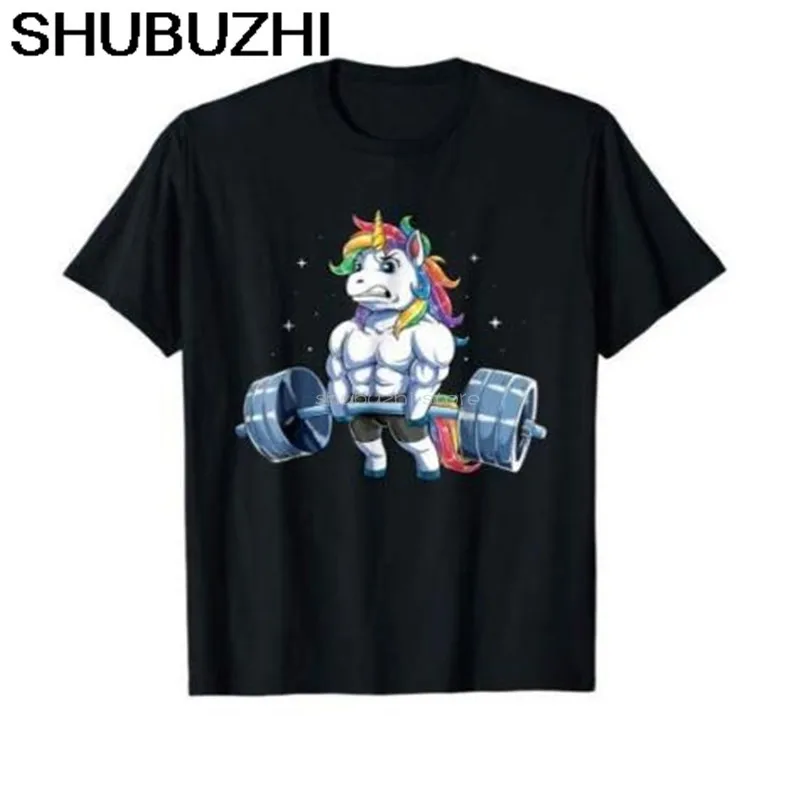Футболка мужская с единорогом для тяжелой атлетики унисекс модная тенниска