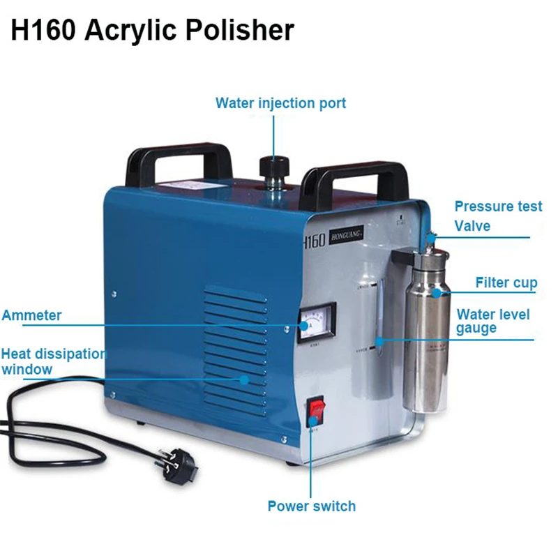Полировальная Машина H160 для акрила 75 л/ч генератор водорода полировальная машина