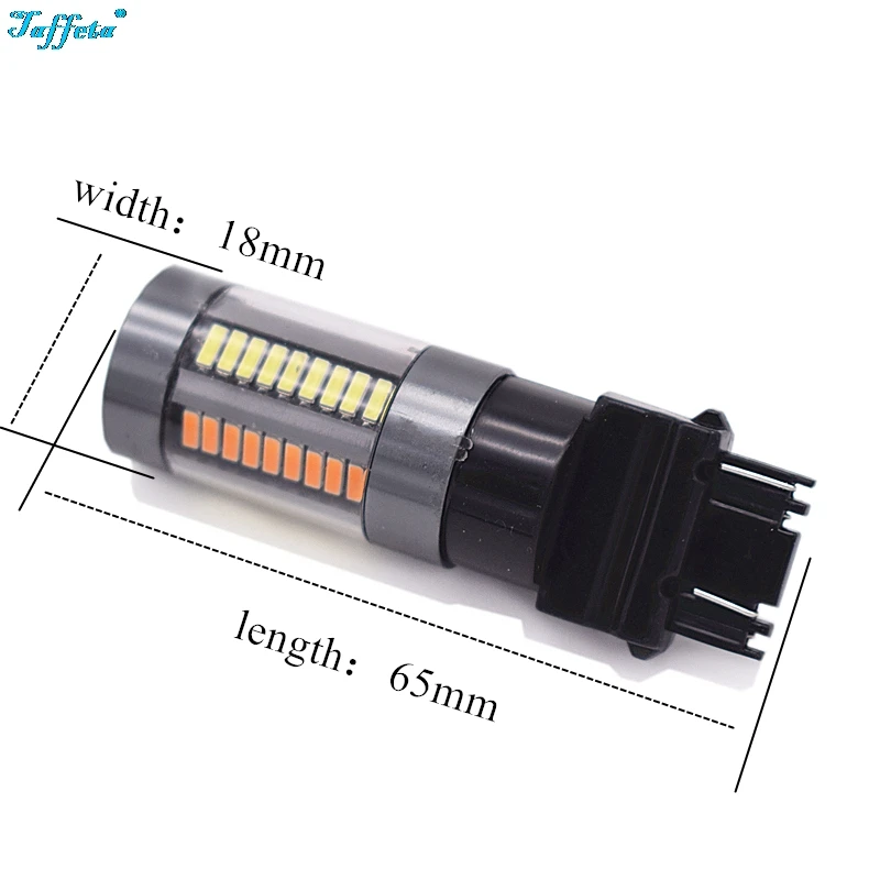 2 шт. 3157 4014 66SMD двойной Цвет белый/желтый светодиодный 3155 3457 4157 горки лампы с