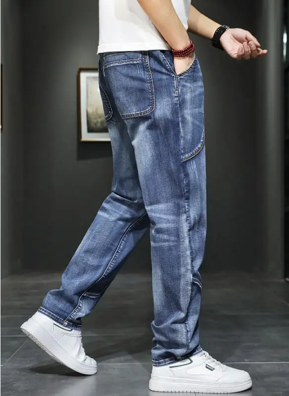 Men Jeans Hip Hop Baggy Denim Pants Men Cowboy Cargo Trousers JeansSize 28-44