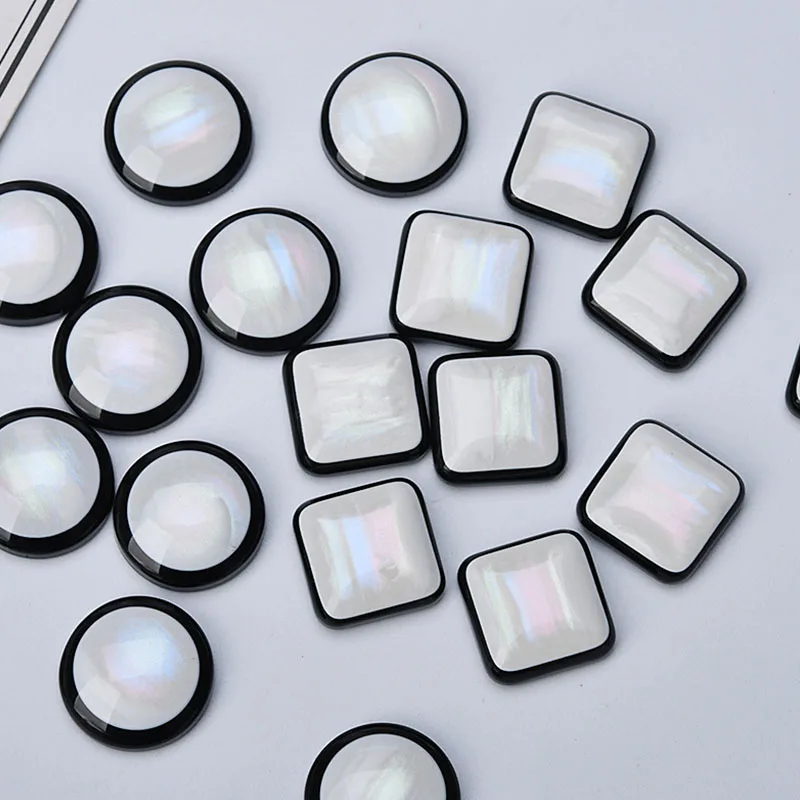 Имитация оболочки эффект квадратный круглый черный и белый материал смолы