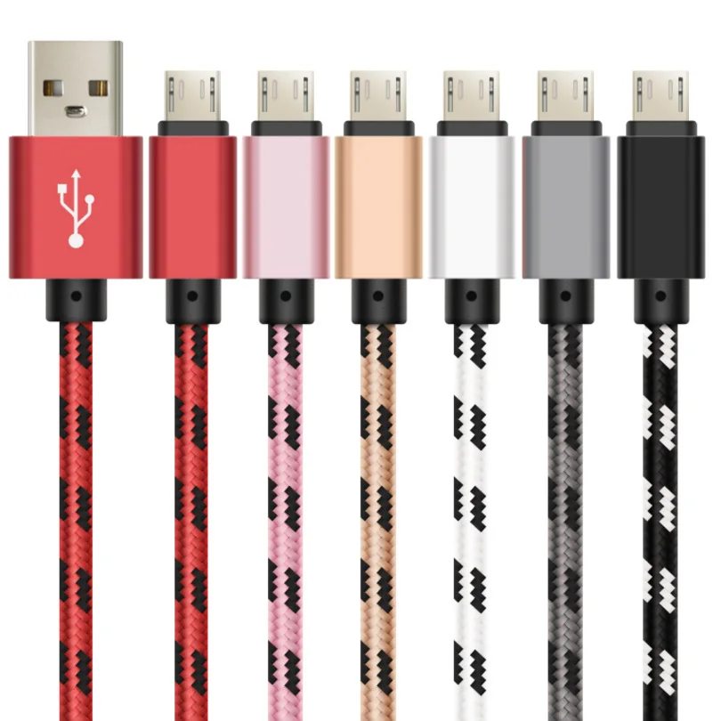 Оптовая продажа 500 шт./лот V8 0 25 м 1 2 3 10 футов тканевый кабель Micro USB шнуры для