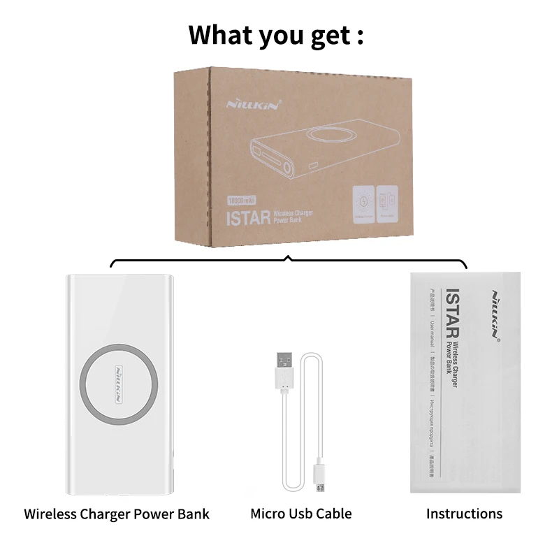 DDKSPARK power Bank 10000 мАч Nillkin 2 в 1 Qi беспроводной банк питания для iPhone X/8 для samsung S9 S8 для Mi 9