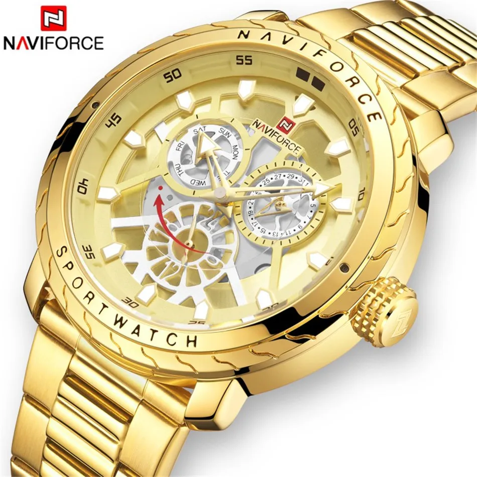 NAVIFORCE Роскошные Брендовые Часы мужские водонепроницаемые часы в армейском стиле