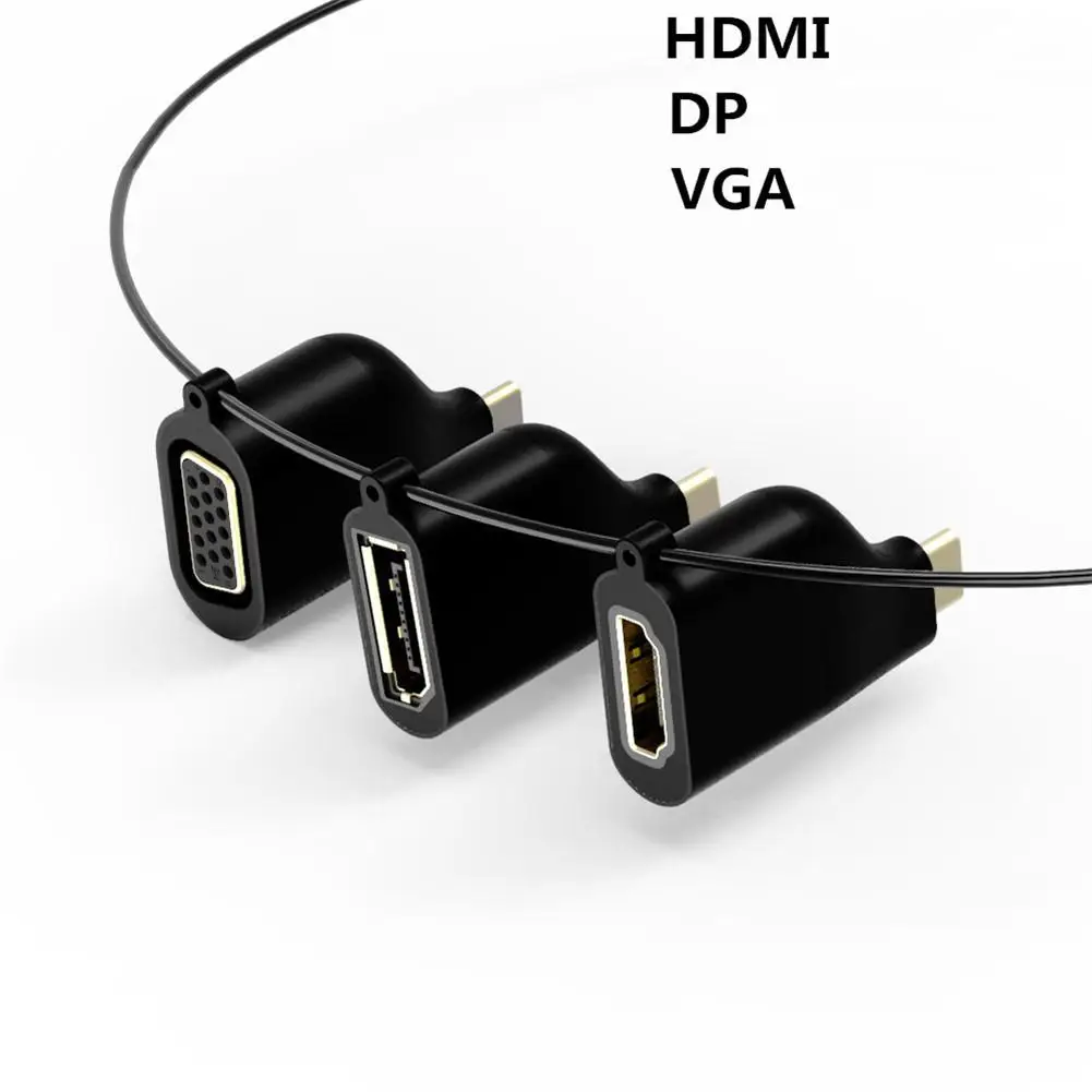

3 in 1 TYPE C to HDMI VGA DP Adapter Converter for Laptop Computer Mobile Phone