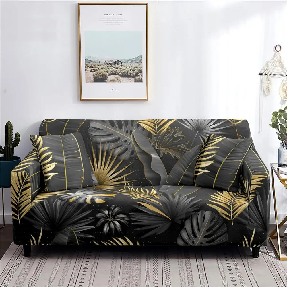Чехол для дивана с тропическим листом хлопковый комплект эластичный чехол чехлы