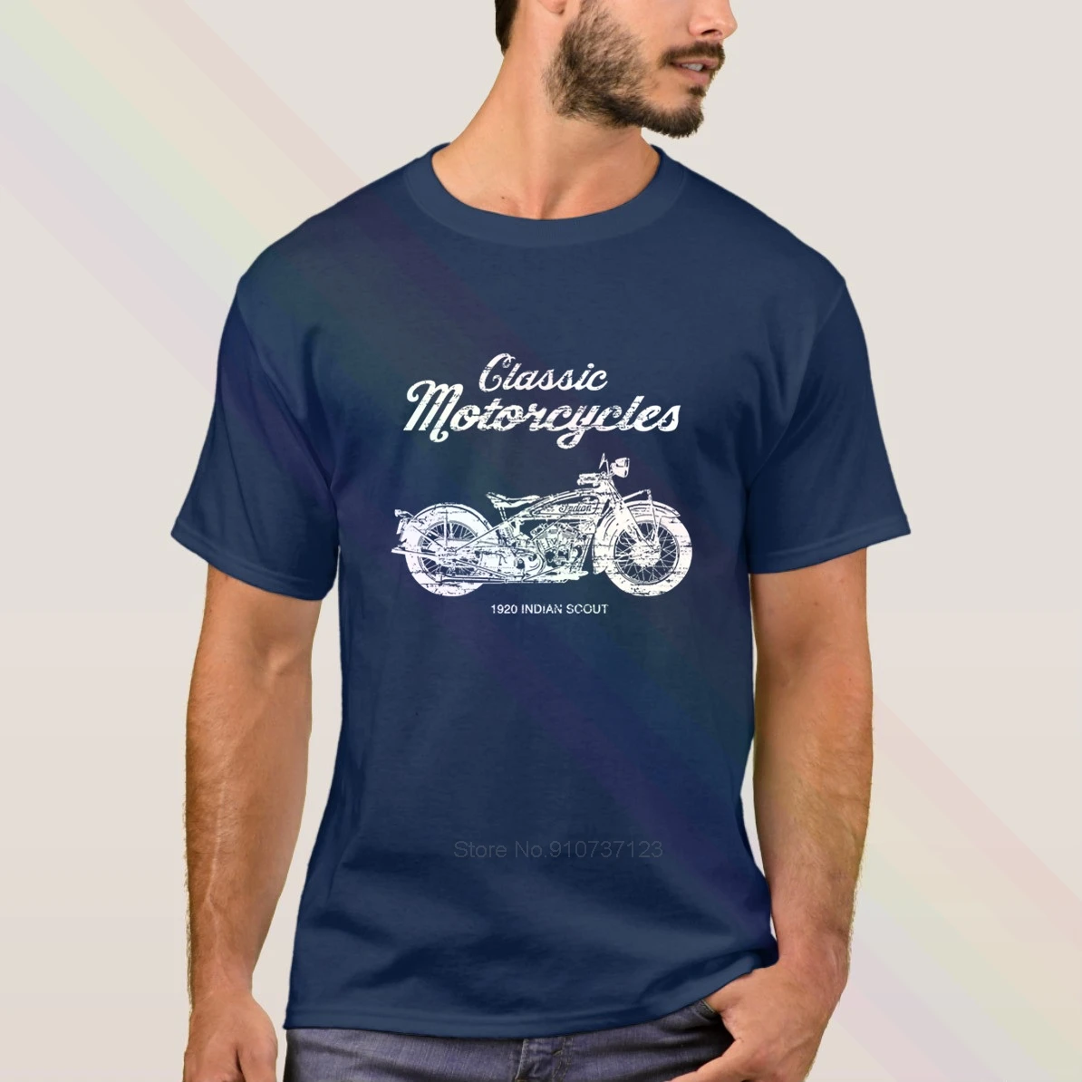 

2020 Newest Retro 1920 Indian Classic Logo T-Shirt Motorcycle Summer Men's Short Sleeve Popular Tees Shirt Tops Unisex
