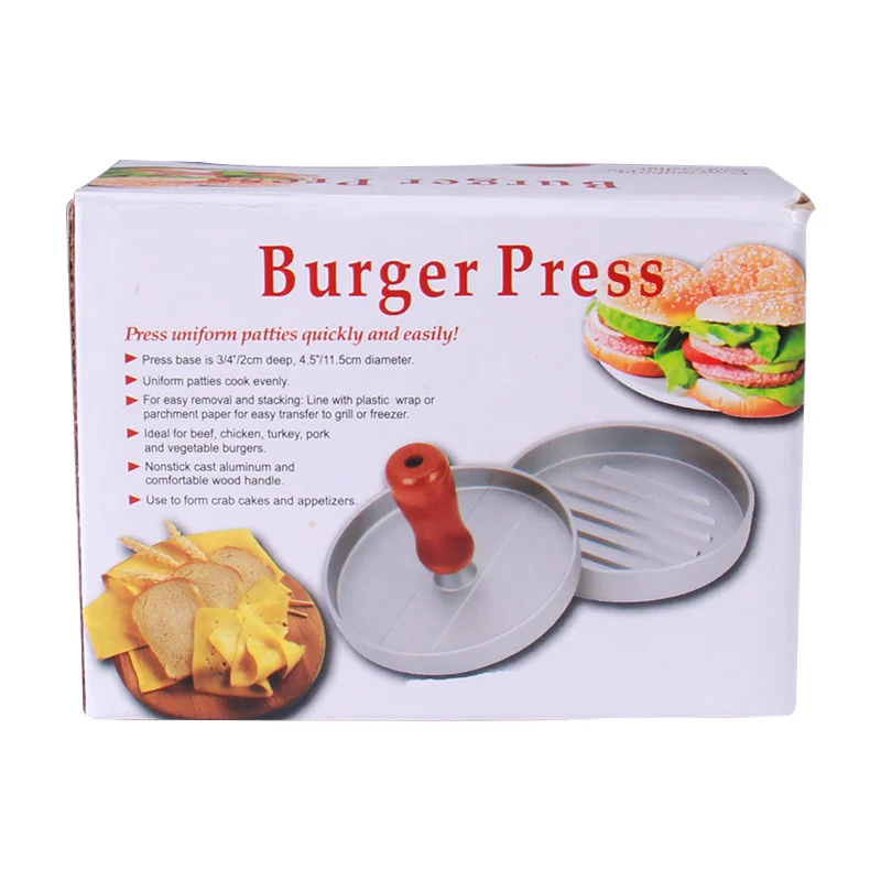 

AMW 11 cm Hamburger Meat Mold Round Shape Hamburger Press Aluminum Alloy Beef Roast Grill Stuffed Burger Press Maker Mould