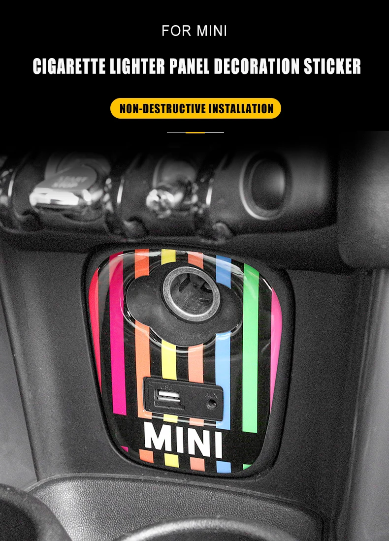 Union Jack AUX прикуриватель USB панель приборной панели 3D мягкая наклейка для Mini Cooper S F55 F56 F 56 автомобильные аксессуары