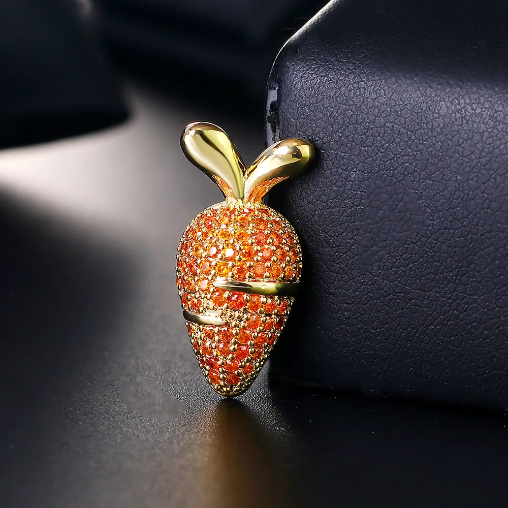 Роскошная женская брошь в виде искусственного циркония золотого цвета медное