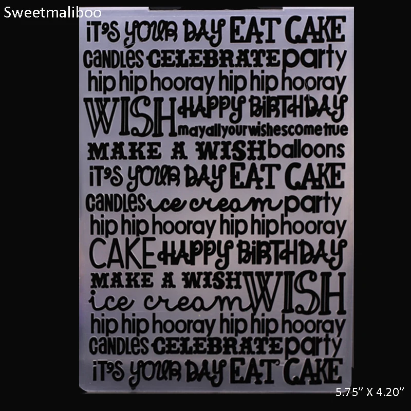 Съемный торт письмо ваш день тиснение папка пластиковая DIY трафареты для
