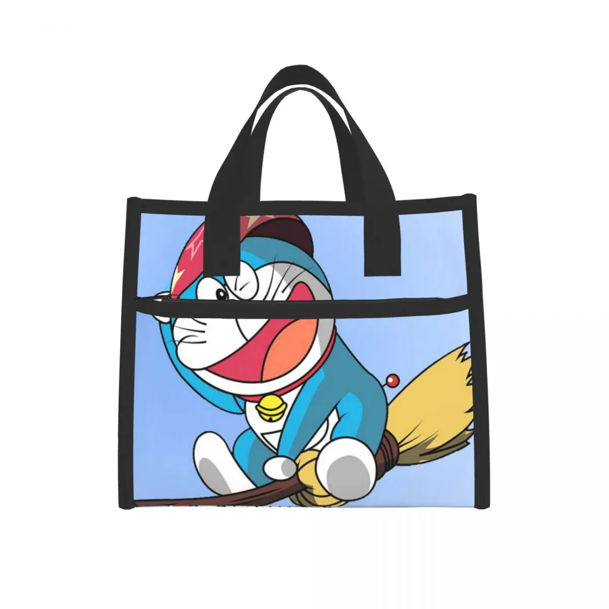 

Doraemon, сумки для ланча для женщин, изолированный Ланч-бокс, сумка-тоут с передним карманом, стандартная сумка для мужчин, взрослых, девочек