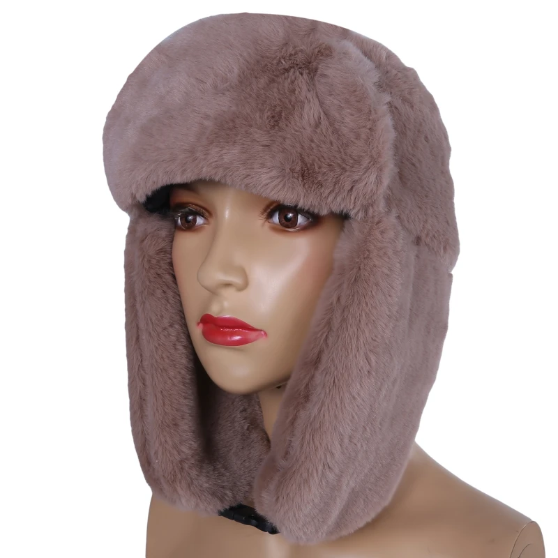 

Plush Lei Feng Hat Thickened Plus Velvet Warm Ear Cap Ski Cap Winter Hat Female Outdoor Windshield Beanie To Keep Warm