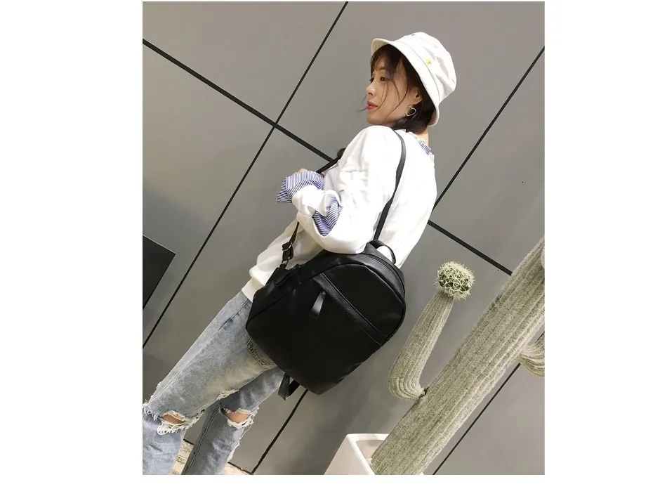 Herald Модные Качественные из искусственной кожи Для женщин рюкзак модные однотонные школьные сумки для девочек подростков Повседневное женский, черный рюкзаки