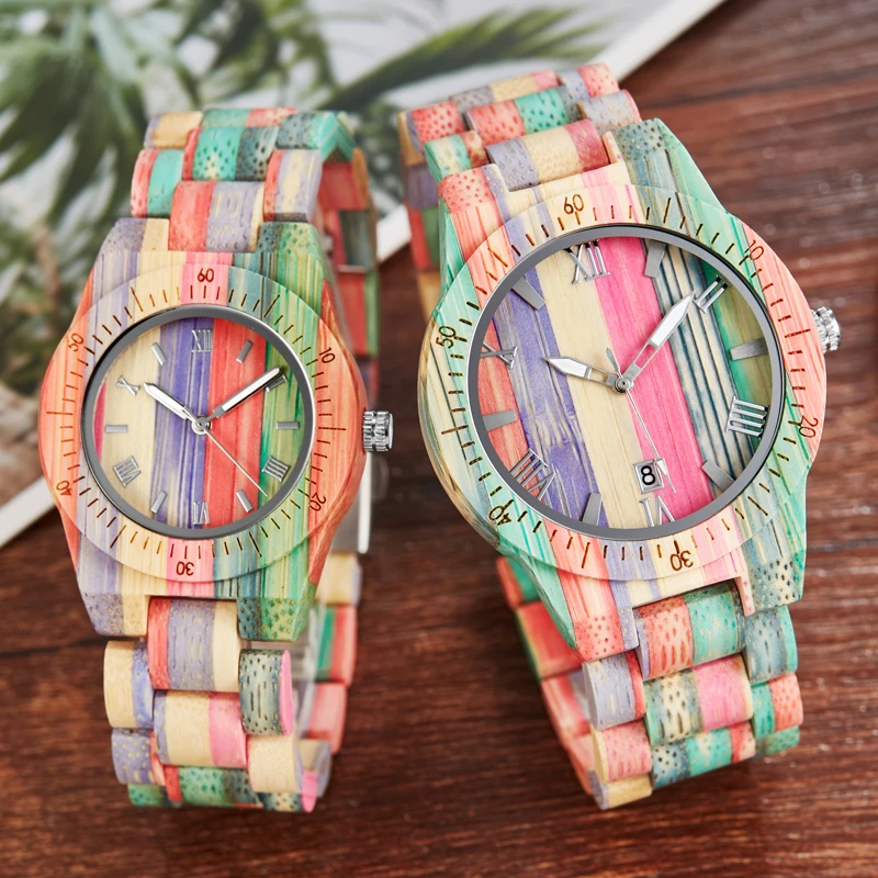 

2021 Women Men Quartz Bamboo Watches Wooden Watch For Ladies' Watches Handmade Natural Bracelet Analog Gift Couple Wristwatch