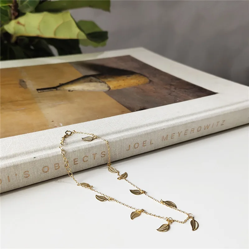 RUIYI реальные S925 серебряные женские стильные тонкие летние футболки лист Шарм