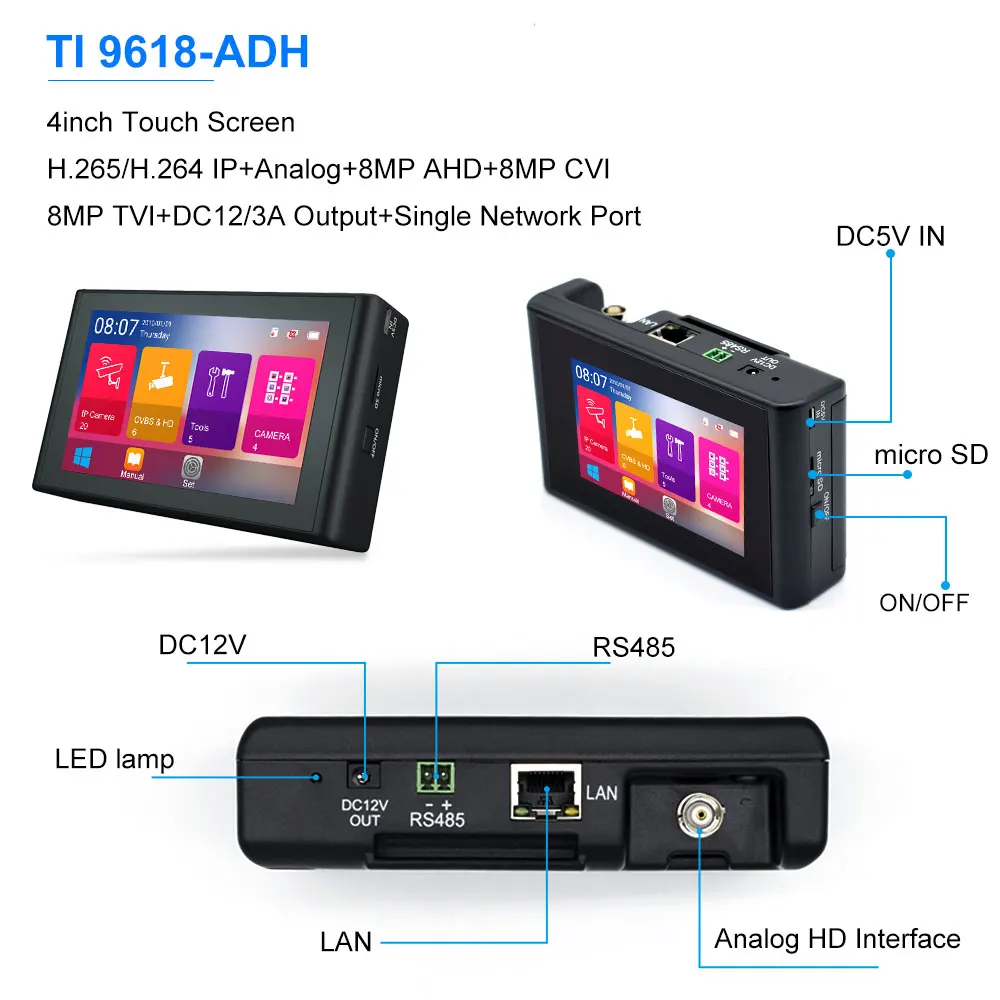 CCTV тестер монитор 4K 4 дюйма H265 ipc тестер IP cctv камера тестеры ip-камера Тестер монитор портативный монитор cctv CCTV тестеры