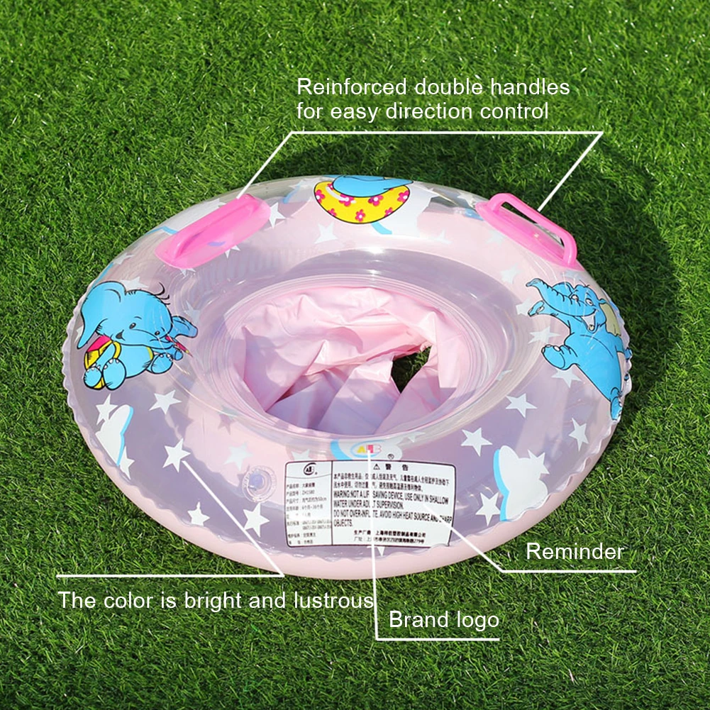 

PVC Inflatable Elephant Shape Swimming Ring with Steering Wheel Baby Neck Floating Neck Floating Wheels Pool Toy Bathing Circle