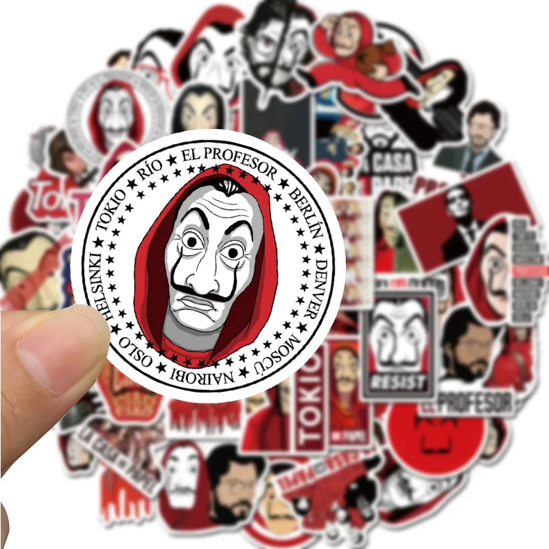 

TV Show La Casa De Papel Sticker Badge Money Heist The House of Paper Waterproof Paster DIY Car Laptop PC Suitcase Stickers