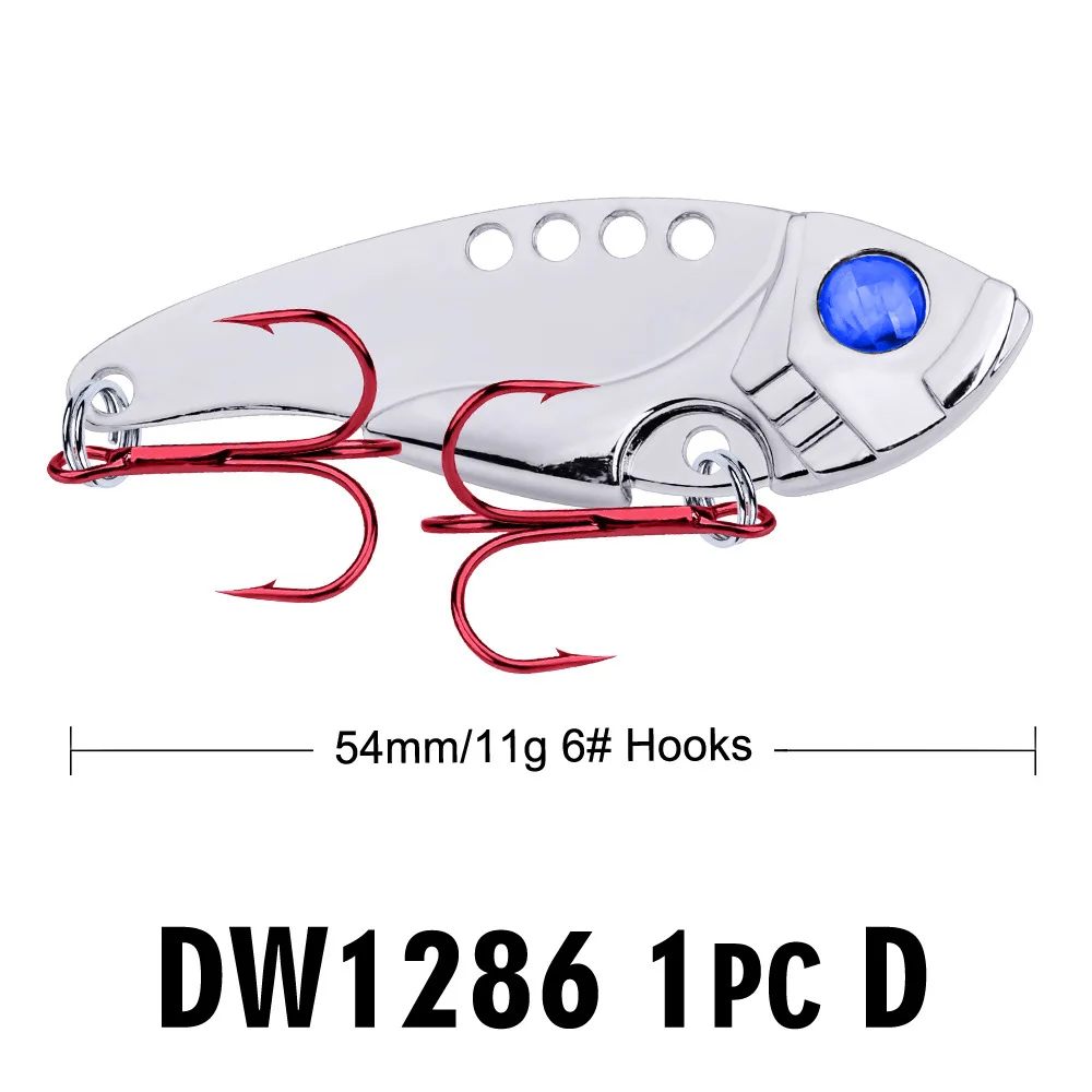 Приманка рыболовная VIB из алюминиевого сплава с красным крючком вращающаяся