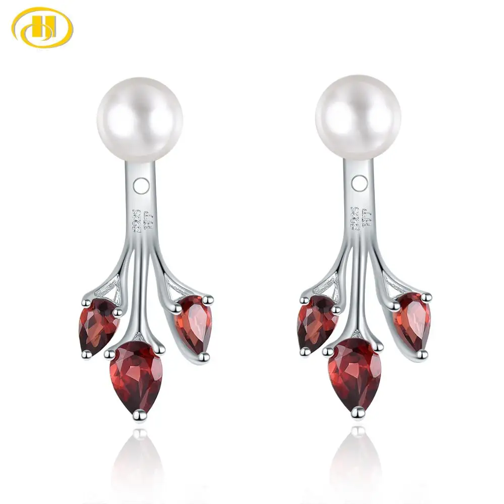 Hutang Pearl 925 серебряные серьги гвоздики для женщин круглые 7 мм натуральный