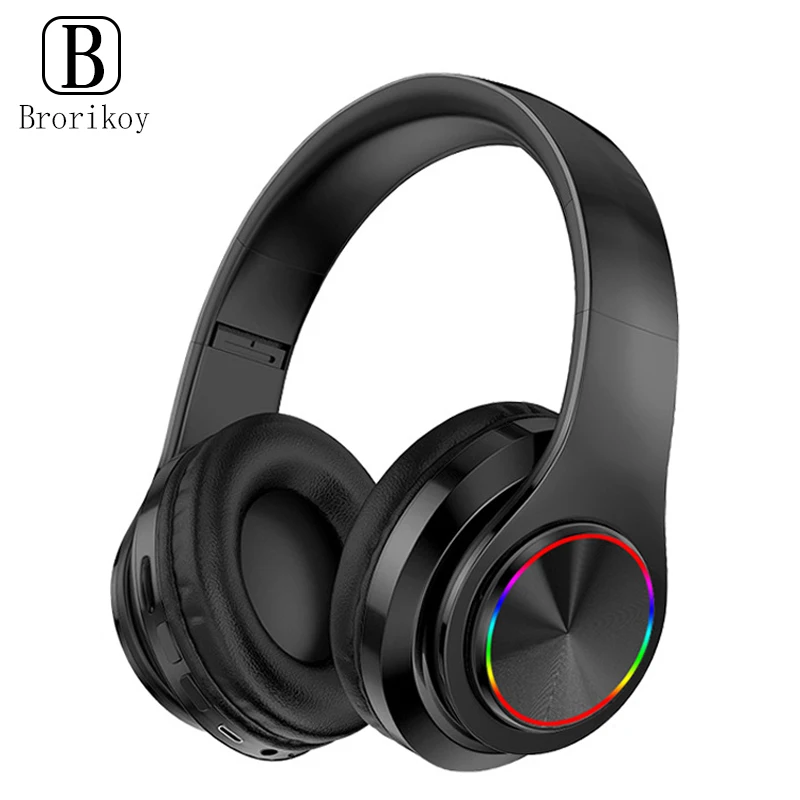 

2023 Wireles Bluetooth Headphone Over-Ear Foldable Colorful Stereo Computer Wireless Earphone Noise Cancellation HIFI TV Game