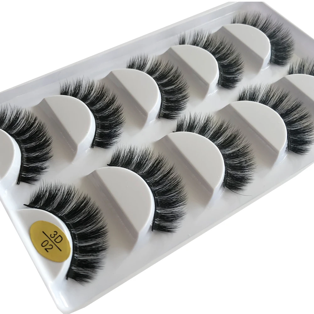 

Handmade Luxurious Volume Fluffy Natural False Eyelashes 5 Pairs