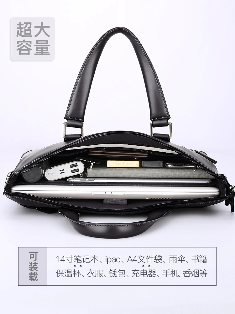 Men's Real-Leather Bag Handbag Men's Crossbody Bags Business Bag Casual Large Capacity Business Briefcase mens bag
