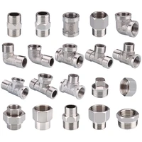 12 34 bsp female male thread tee type reducing stainless steel elbow butt joint adapter adapter coupler plumbing fittings