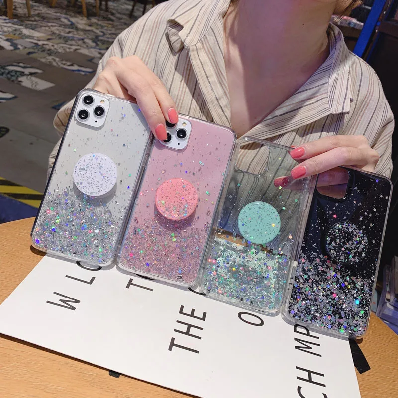 

Bling Glitter Case For Samsung Galaxy A51 S21 Cases A50 A70 A71 S20 Plus FE Ultra S10 A21s S9 A52 A12 A72 A11 A20e A41 A31 Cover