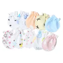 5 paires de gants pour bébés, 100% coton, pour nouveau-nés de 0 à 3 mois, Anti-préhension du visage, Anti-manger, gants mignons imprimés pour nouveau-né