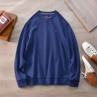 comfortable stretch knitted cotton solid color hoodie men s japanese style simple casual loose pullover