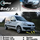 Дефлектор губ бампера для Renault Kangoo, передняя юбка спойлера ДЛЯ TopGear Friends для тюнинга автомобилякомплекта кузоваполосы