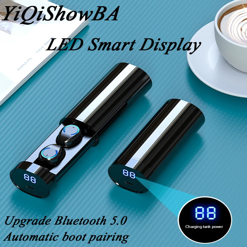 Беспроводная bluetooth гарнитура F9 с лампой и цилиндром беспроводная