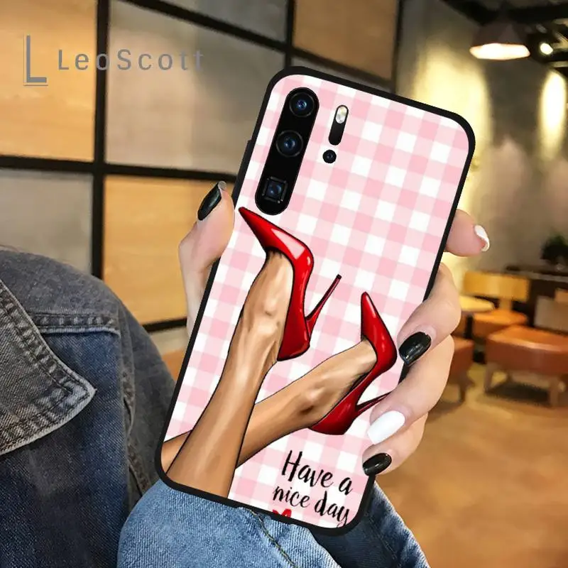 

Fashion Girls High Heels Phone Case For Huawei honor Mate P 9 10 20 30 40 Pro 10i 7 8 a x Lite nova 5t