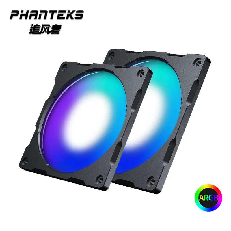 

Phanteks 120MM 140MM Aluminum Lux 5V 3PIN Halos ARGB Colorful LED Rainbow Color Fan Aperture Compatible 12cm 14cm Radiator Fan