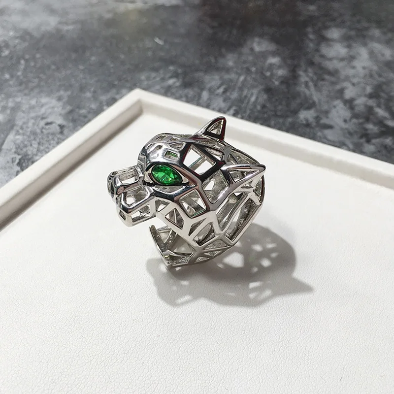 Одежда высшего качества потрясающее кольцо Леопард с серебряным покрытием