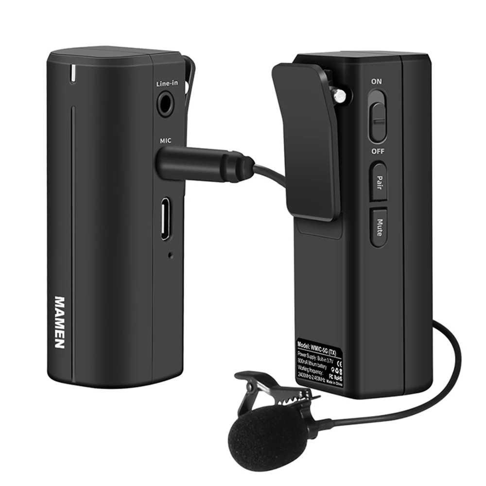 Портативный беспроводной микрофон MAMEM 2 4 ГГц HD цифровой петличный 50 15 кГц 360