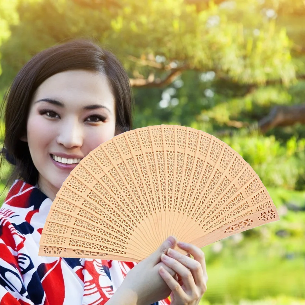 Деревянные вееры из сандалового дерева 12 шт|Декоративные вееры| |