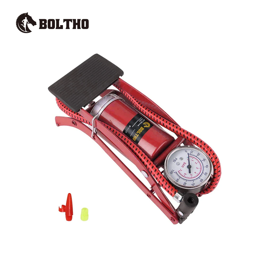 

BOLTHO Foot Pump, Portable Floor Bike Pump with Accurate Pressure Gauge & Smart Valves, Air Pump for Bicycles, Motorcycles, Car